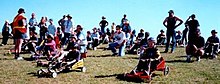 Billy carts constructed by Cub Scouts and their fathers and carers at The Rooty Hill, NSW Australia Atthestart.jpg