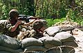 Kazakh soldiers on exercise with the SVD.