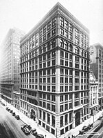 William Le Baron Jenney arkitektoaren Home Insurance Building (1884), , Chicago (Illinois).