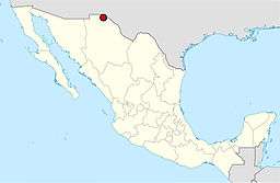 Juárez' läge i Mexiko.