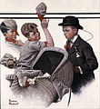 Chlapec s kočíkom, prvá obálka pre Post, 1916
