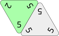 The legal placement of the 2-5-5 tile scores 12 points.