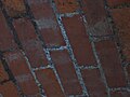 Closeup of brickwork in a tunnel