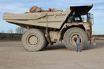 A 200-ton Caterpillar haul truck