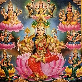 <span class="mw-page-title-main">Ashta Lakshmi</span> Eight manifestations of the Hindu goddess Lakshmi