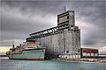 SS Aquarama docked at the elevator