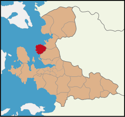 Distriktet Foças läge i provinsen İzmir