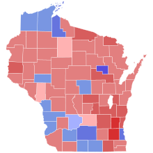 2010 United States Senate election in Wisconsin results map by county.svg