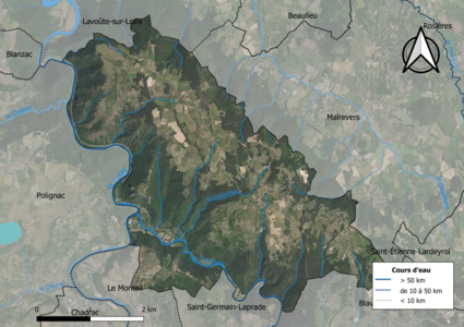 Vue aérienne du territoire communal.