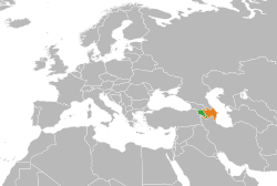 Haritada gösterilen yerlerde Armenia ve Azerbaijan