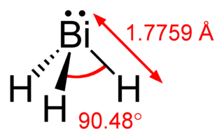 <span class="mw-page-title-main">Bismuthine</span> Chemical compound of bismuth and hydrogen