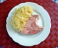 Frankfurter Rippchen (cured pork cutlet) with sauerkraut