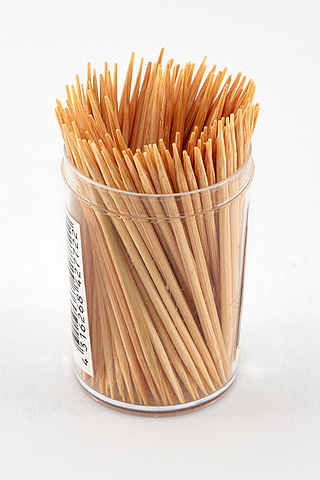 <span class="mw-page-title-main">Toothpick</span> A small stick for cleaning teeth