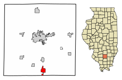 Location of Ina in Jefferson County, Illinois