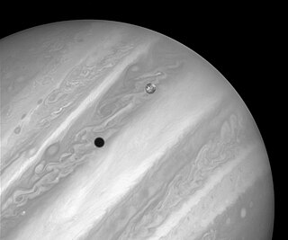 <span class="mw-page-title-main">Solar eclipses on Jupiter</span> When moons of Jupiter pass before the Sun