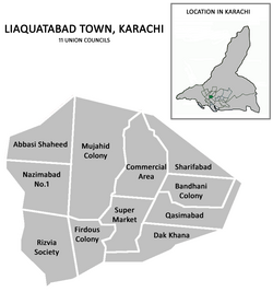 Liaquatabad Town was divided into 11 Union Councils