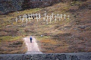 Mine No 1 cemetary (1920), Longyearbyen, Svalbard.