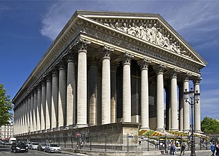 Church of the Madeleine facade by Pierre-Alexandre Vignon (1807–43)