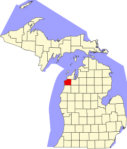 map of Michigan highlighting Benzie County