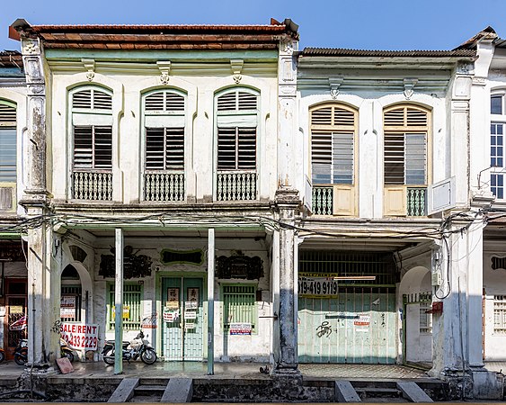 The shophouse along Love Lane road, George Town, Penang, Malaysia