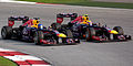 Vettel overtaking Webber, Malaysian GP