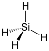 Stereo structural formula of silane with implicit hydrogens