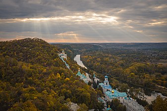 We discussed photo campaigns. This photo of Holy Mountains Monastery in Ukraine won the 2014 Wiki Loves Monuments competition