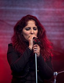 Bovio performing with The Gentle Storm at Wacken Open Air 2015