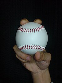 The grip used for a two-seam fastball Two-seam fastball 1.JPG