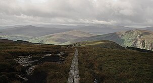 Scarr (left) from White Hill boardwalk on Djouce