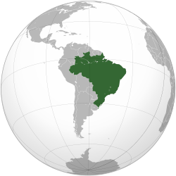 Vị trí của Brasil (xanh) trên thế giới