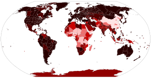 A world map of COVID-19 cases per capita