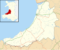 Map of Ceredigion within Wales