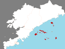 Location of Changhai County in Dalian
