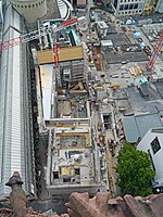 Building the museum on top of the Archaeological Garden (June 2014)