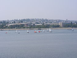 View of Kamyshin from the Volgograd Reservoir