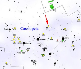 <span class="mw-page-title-main">NGC 146</span> Open cluster in the constellation Cassiopeia