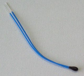 <span class="mw-page-title-main">Thermistor</span> Type of resistor whose resistance varies with temperature