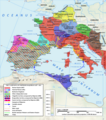 Western Roman Empire (395–476/480 AD) and Byzantine Empire (286/395–1453 AD) in 460 AD.