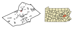 Location of Frackville in Schuylkill County, Pennsylvania