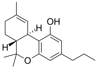 <span class="mw-page-title-main">Tetrahydrocannabivarin</span> Homologue of tetrahydrocannabinol