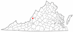 Location of Covington, Virginia