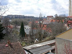 Záběhlice as seen from Nadź chaloupkami Street, Spořilov estate in the background