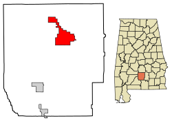 Location of Greenville in Butler County, Alabama.