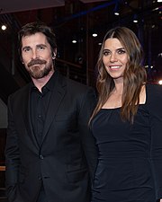 Bale and his wife, Sibi Blazic, at the 69th Berlin International Film Festival in 2019 Christian Bale and Sibi Blazic Berlinale 2019.jpg