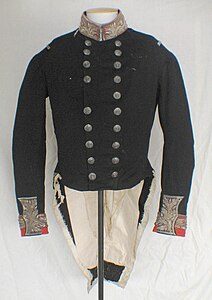 Civil Uniform coatee worn by Lt Col Robert Wynyard, c. 1850s. Auckland Museum