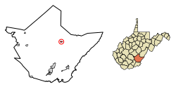 Location of Falling Spring in Greenbrier County, West Virginia.