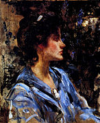 Jeune femme en bleu (H. Strom), c. 1900