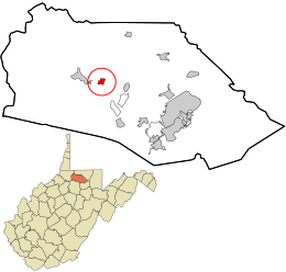 Location in Marion County and the state of West Virginia