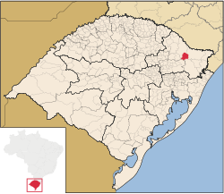 Localização de Monte Alegre dos Campos no Rio Grande do Sul